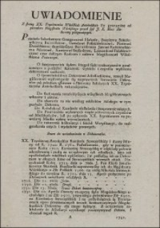 Uwiadomienie Z strony XX. Trynitarzów Wileńskich Antokolskich Ex gravamine od procederu Magistratu Wileńskiego przed sąd J.K. Moci[!] Zadworny pozywaiących