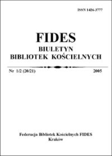Fides : biuletyn bibliotek kościelnych. 2005, nr 1-2. Dział urzędowy (s. 189-213)