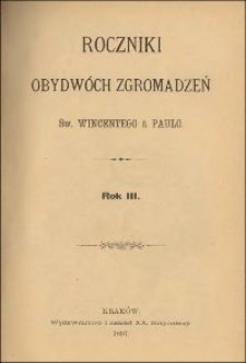 Roczniki Obydwóch Zgromadzeń św. Wincentego a Paulo. R. 3, nr 1-4 (1897)