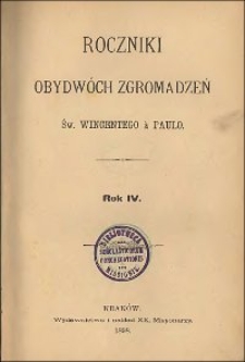 Roczniki Obydwóch Zgromadzeń św. Wincentego a Paulo. R. 4, nr 1-4 (1898)