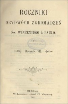 Roczniki Obydwóch Zgromadzeń św. Wincentego a Paulo. R. 7, nr 1-4 (1901)