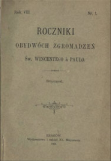 Roczniki Obydwóch Zgromadzeń św. Wincentego a Paulo. R. 8, nr 1 (1902)