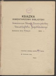 Biblioteka Akademii Teologii Katolickiej - Inwentarz Nr 8