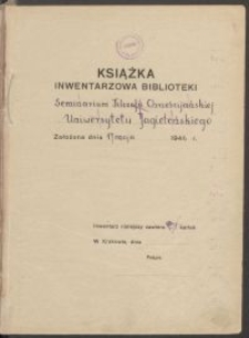 Biblioteka Akademii Teologii Katolickiej - Inwentarz Nr 8