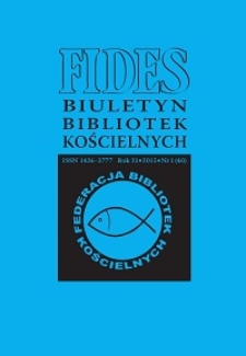 Fides : biuletyn bibliotek kościelnych. R. 21, nr 1 (2015)