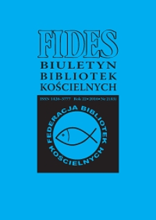 Fides : biuletyn bibliotek kościelnych. R. 22, nr 2 (2016)