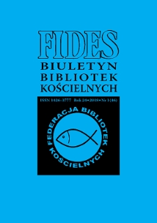 Fides : biuletyn bibliotek kościelnych. R. 24, nr 1 (2018)