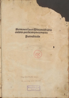 Sermones de tempore et de sanctis. P. 2, Aestivalis