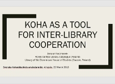 Koha as a tool for inter-library cooperation