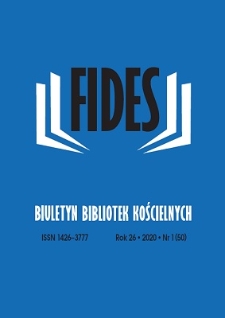 Fides : biuletyn bibliotek kościelnych. R. 26, nr 1 (2020)