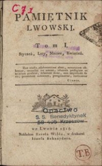 Pamiętnik Lwowski. 1818. T. 1, Styczeń, Luty, Marzec, Kwiecień