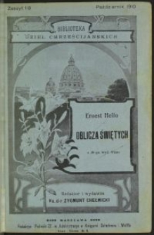 Oblicza świętych / Ernest Hello \; przekł. z 3 wyd. fr