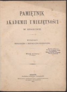 Pamiętnik Akademii Umiejętności w Krakowie : Wydziały: Filologiczny i Historyczno-Filozoficzny. T. 6