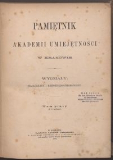 Pamiętnik Akademii Umiejętności w Krakowie : Wydziały: Filologiczny i Historyczno-Filozoficzny. T. 5