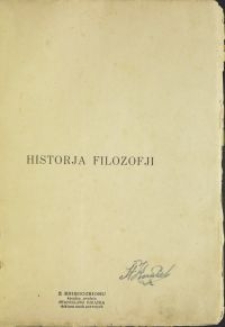 Historja filozofji / Fryderyk Klimke \; z oryg. łac. przeł. Franciszek Zbroja. T. 1