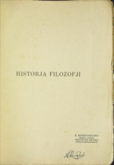 Historja filozofji / Fryderyk Klimke \; z oryg. łac. przeł. Franciszek Zbroja. T. 2