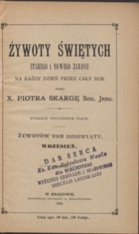 Żywoty świętych starego i nowego zakonu na każdy dzień przez cały rok : wrzesień. T. 9