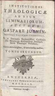 Institutiones Theologicæ Ad Usum Seminariorum. T. 2