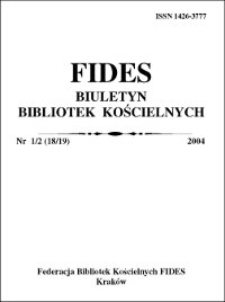 Table des matieres  (FIDES Biuletyn Bibliotek Kościelnych 2004 nr 1-2)
