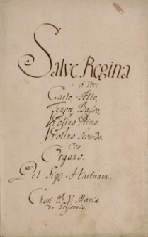 Salve Regina a vor Canto, Alto …