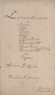 Lytania Lauretana a Canto, Alto, Tenore …