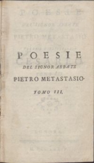 Poesie del signor abbate Pietro Metastasio