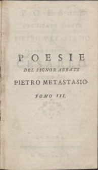 Poesie del signor abbate Pietro Metastasio