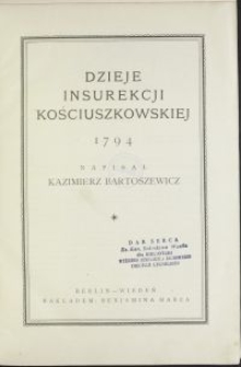 Dzieje Insurekcji Kościuszkowskiej 1794