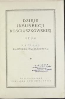 Dzieje Insurekcji Kościuszkowskiej 1794