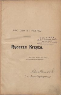 Rycerze Krzyża w XIX. i XX. wieku