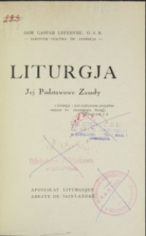 Liturgja : jej podstawowe zasady