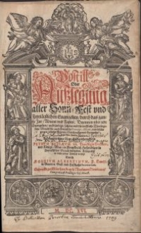 Postill Oder Außlegung aller Sonn- Fest vnd Feyrtäglichen Euangelien durch das gantze Jar, Aduent vnd Fasten : Darinnen vber jede Evangelien außbündige [...] Theologische, Moralische, auch Politische Concept, discurs, vnd erklärungen allerley Figuren, Gleichnussen vnd Exempeln, begriffen seyndt / Anfangs durch [...] Petrvm Bessaevm [...] in Frantzösischer Sprach beschriben \; Anjetzo aber in [...] Teutsch versetzt Durch Aegidivm Albertinvm [...]. Theil [1]-3