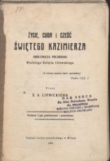 Życie, cuda i cześć świętego Kazimierza Królewicza Polskiego, Wielkiego Księcia Litewskiego