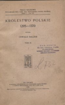 Królestwo Polskie 1295-1370. T. 3