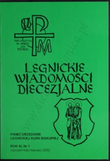 Legnickie Wiadomości Diecezjalne R. 11 (2002) nr 1