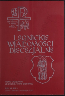 Legnickie Wiadomości Diecezjalne R. 12 (2003) nr 3