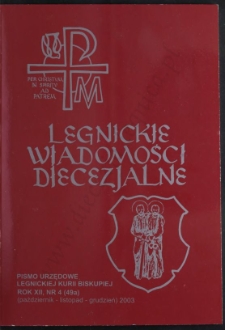 Legnickie Wiadomości Diecezjalne R. 12 (2003) nr 4