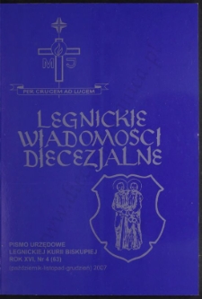 Legnickie Wiadomości Diecezjalne R. 16 (2007) nr 4