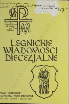 Legnickie Wiadomości Diecezjalne R. 1 (1992) nr 1