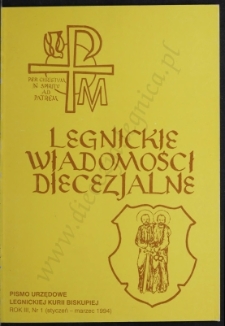 Legnickie Wiadomości Diecezjalne R. 3 (1994) nr 1