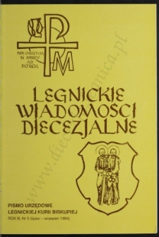 Legnickie Wiadomości Diecezjalne R. 3 (1994) nr 3