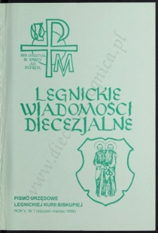 Legnickie Wiadomości Diecezjalne R. 5 (1996) nr 1