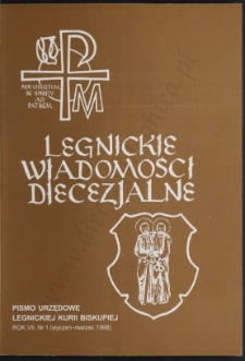 Legnickie Wiadomości Diecezjalne R. 7 (1998) nr 1
