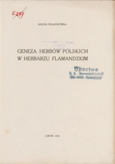 Geneza Herbów Polskich w Herbarzu Flamandzkim