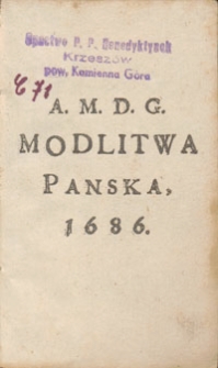 A. M. D. G. Modlitwa Panska