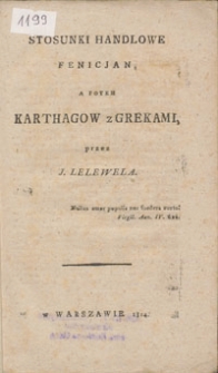 Stosunki handlowe Fenicjan, a potem Karthagow z Grekami