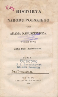 Historya Narodu Polskiego przez Adama Naruszewicza (…) Tom V