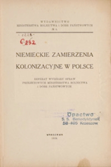 Niemieckie zamierzenia kolonizacyjne w Polsce