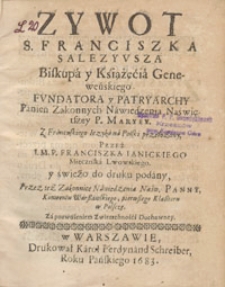 Zywot S. Franciszka Salezyusza