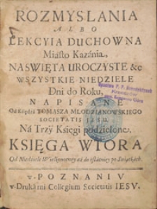 Rozmyslania (…) księga wtora